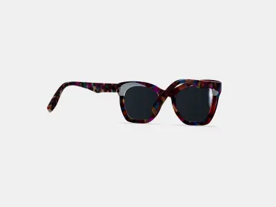 Augusta Sunglasses in Confetti Tortoise 3D model