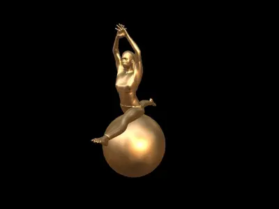 Yoga ball sculpture 3D model