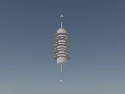 Medium voltage class 2 surge arrester Free 3D model