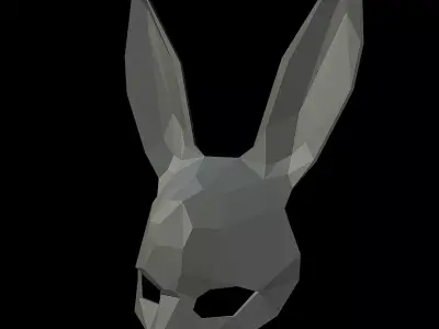 Triangulated Bunny Mask 3D print model