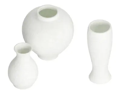 Lorient Tall White Textured Ceramic Vase 3D model