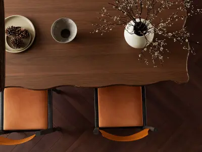 Eclectic medieval living and dining room interior 3D model