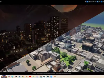 UE5 City Complete Level - DAY and NIGHT Low-poly 3D model