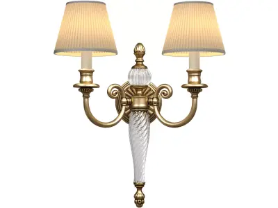 Brass Crystal Wall Lamp Sconce Light in Classic Style 3D model
