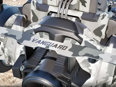 Combat Game vehicle Low-poly 3D model