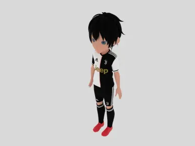 Juventus Soccer - Football  Player Low-poly 3D model