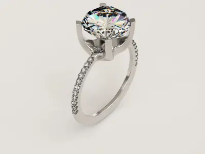 Elegant Diamond Ring - 3D Model Blender Free 3D model