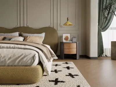 Elegant Classic Master Bedroom 3D model