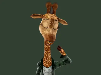 Cartoon Giraffe Rigged 3D model