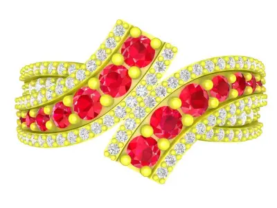 Luxury Diamond Art Ring for Women 3D Model A5254 3D print model