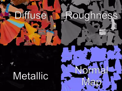 Princess Character Model Pack with Rainbow Gown Low-poly 3D model