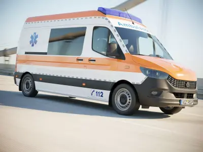 German Ambulance van 3D model
