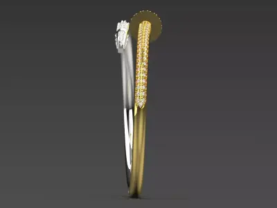 Two-tone diamond studded bangle model bg0045 3D print model