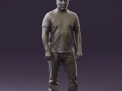 Man in golden shirt 0554 3D model