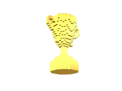 Voxel Trophy v1 005 Low-poly 3D model
