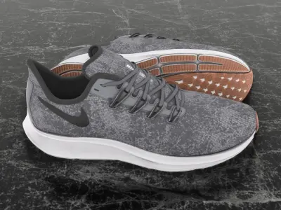 NIKE 3D RUNNING SHOES -GREY Low-poly 3D model