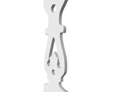 Baluster ornately carved metal bracket 3D model