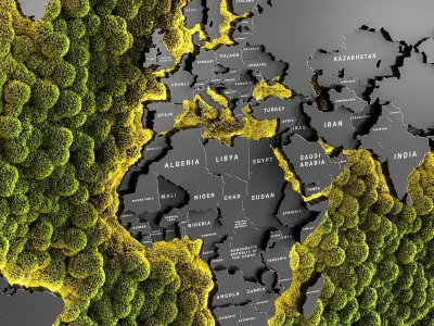 Vertical garden world map 3D model