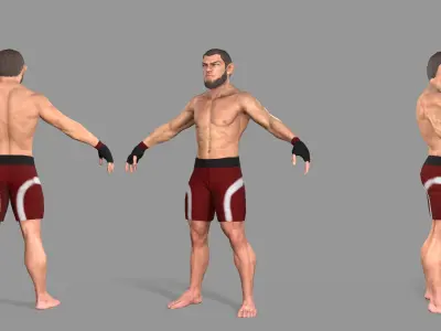 UFC Boxer Low-poly 3D model