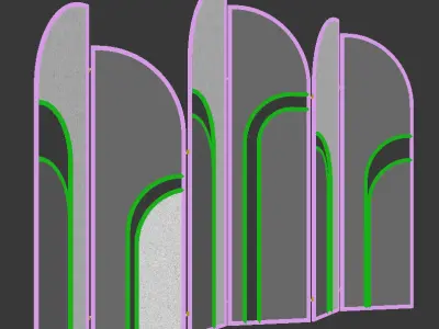 Partition room divider made of paper 3D model