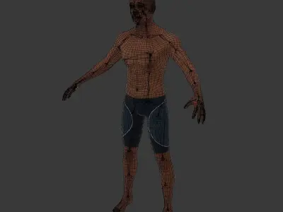 African Swimmer - Surfer 3D model