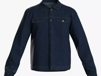 Male denim jacket 3D model