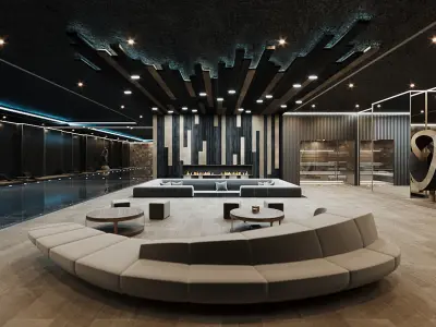 Corona - 3ds Max scene files - Residential Pool Interior 3D model