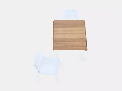 IKEA PS 2012 - TEODORES table and 2 chairs Low-poly 3D model