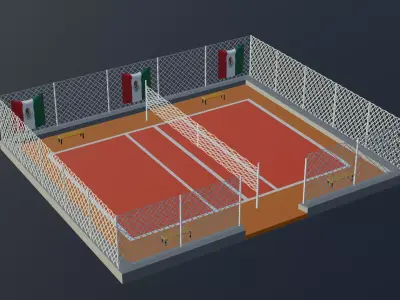 Volleyball Stadium - Mexican Low-poly 3D model