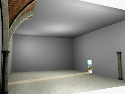 Vaulting 4-4 Renaissance 750cm spcd  thin arches and thick curbs Low-poly 3D model