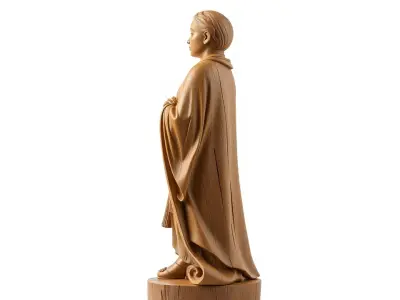 Elegant Wooden Monk model pack Low-poly 3D model