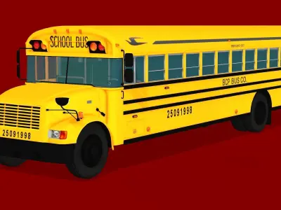 SCHOOL BUS Low-poly 3D model