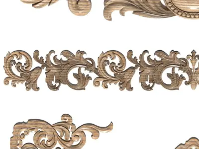 Cartouche-031 shabby chic corner bracket 3D model