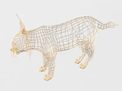 Iberian lynx Low-poly 3D model
