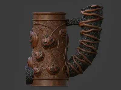 HALLOWEEN-THEMED DICE TOWER AND CAN HOLDER WITH PUMPKIN DESIGN 3D print model