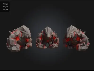 3D Lava Monster High-Detail Model for Games and Animation Low-poly 3D model