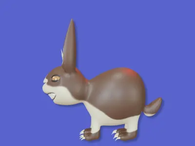 Bunny toon style 4 Low-poly 3D model