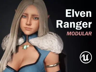 Elven Ranger - Game Ready Character for Unreal Engine Low-poly 3D model