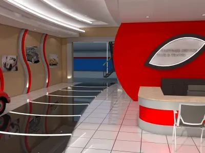 FULL INTERIOR COFFE WORKSHOP 3D model