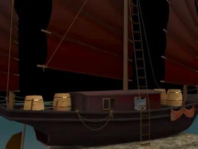 chinese junk ship 3D model