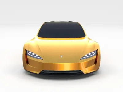 Tesla Roadster Yellow 3D model