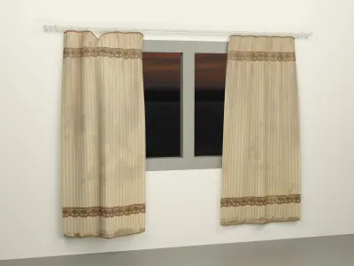 Curtains Old Low-poly 3D model