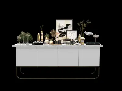 Decorative Set shabby chic sideboard - sims - home decor 3D model