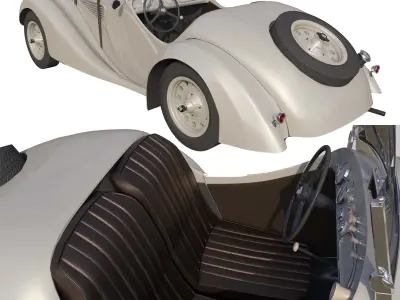 Classic Car Low-poly 3D model