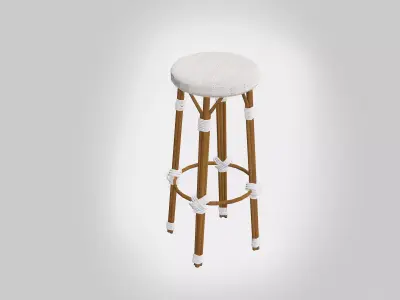 Embroidered Hand Made Stool Low-poly 3D model