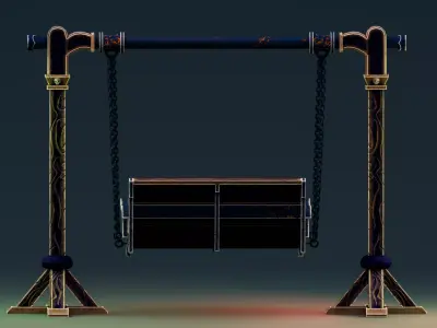 Stylized Halloween Props - Swing Low-poly 3D model