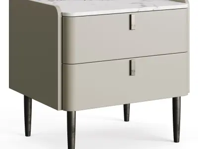 Light Luxury Marble Bedside GG41 3D model