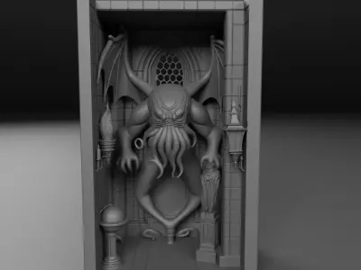 Cuthulos Tomb book nook 3D print model