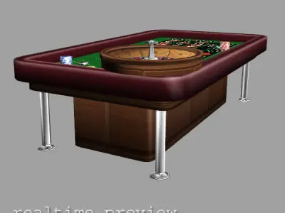 Roulette - Low Poly casino table with roule Low-poly 3D model