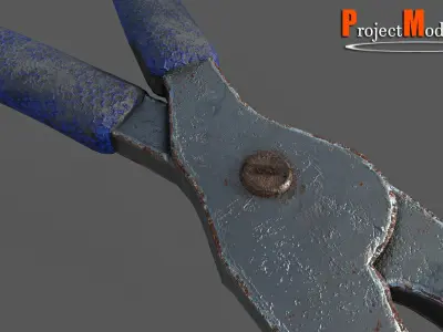 Plier-Version001 pair of pliers with handles Low-poly 3D model